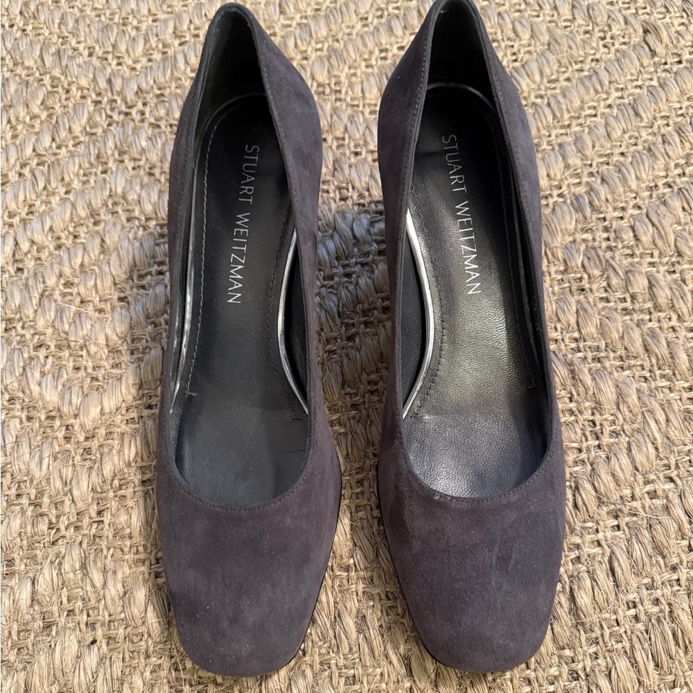 Stuart Weitzman Suede Block Heel - 7.5